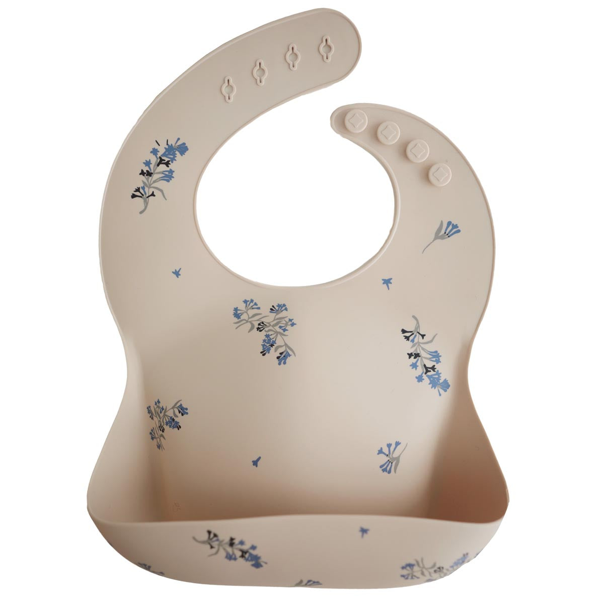 Mushie Silicone Bib, Purple Flowers
