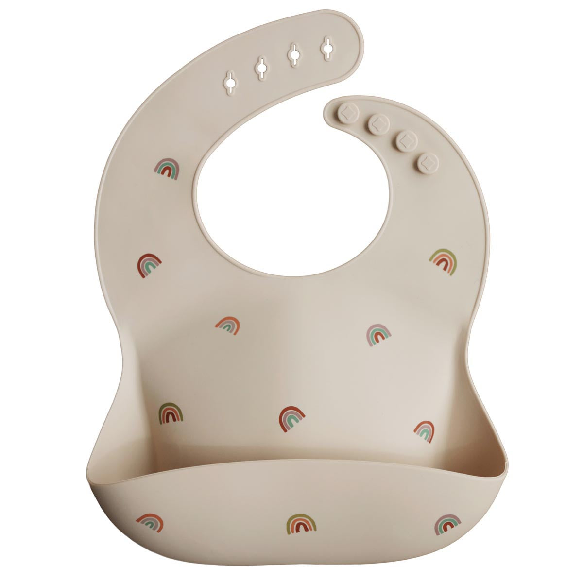 Mushie Silicone Bib, Rainbow