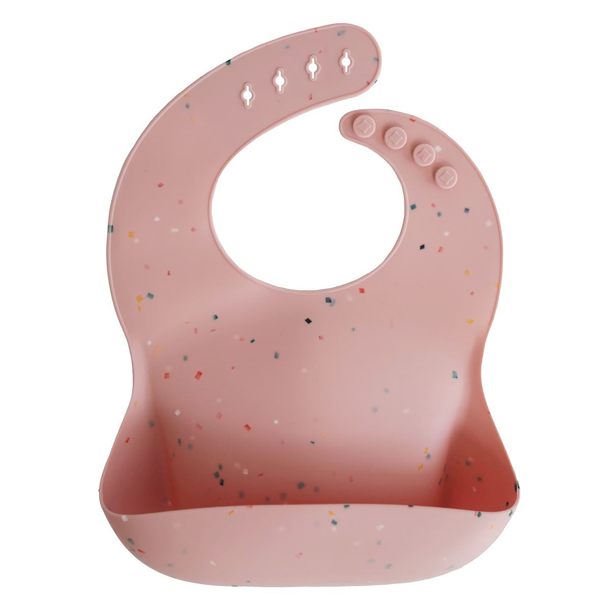 Mushie Silicone Bib, Pink Confetti