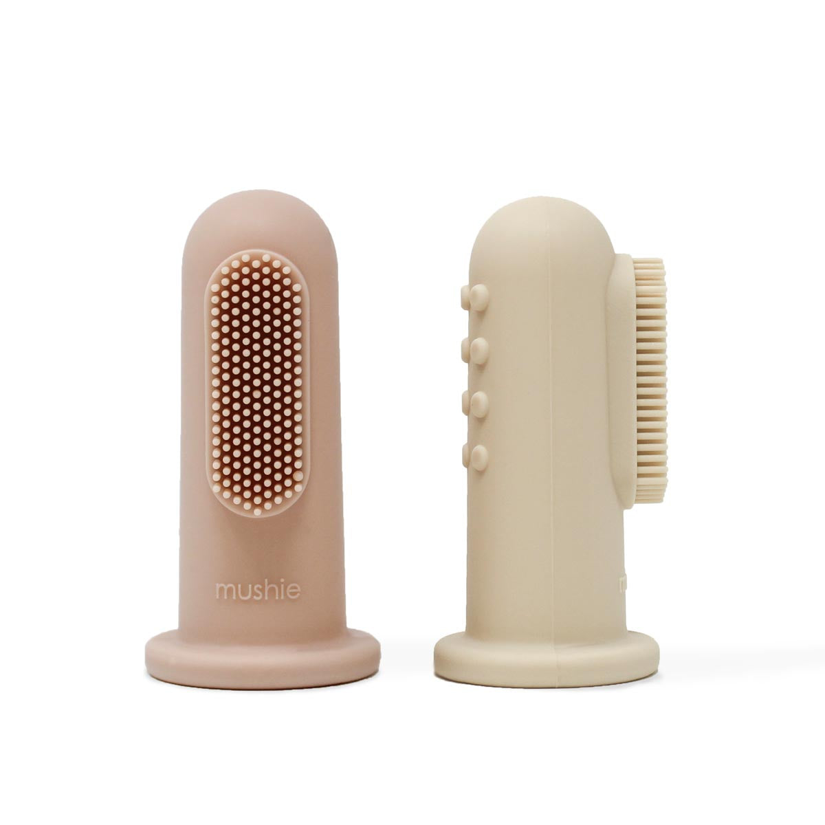 Mushie Finger Toothbrush, Shifting Sand and Pink