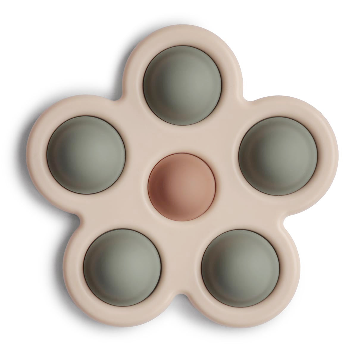 Mushie Flower Press Toy - Dried Thyme, Beige, Shifting Sand
