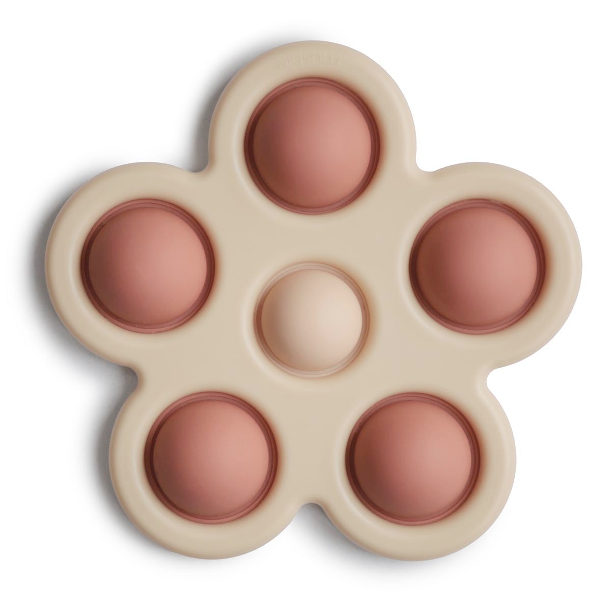 Mushie Flower Press Toy - Rose, Pink, Shifting Sand