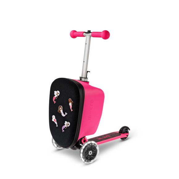 Micro Junior Kids Ride-On Suitcase & Scooter, Patch & Play, Ages 2–6 - Pink