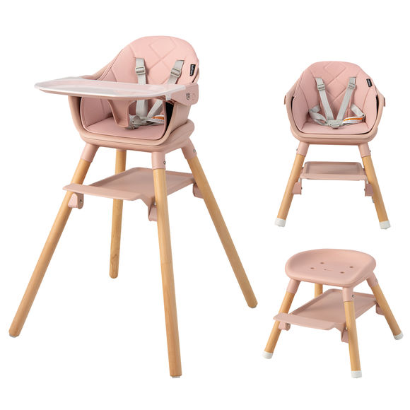 Baby Joy 6-in-1 Baby Highchair with Tray - Pink
