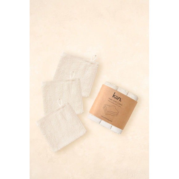 Kiin Wash Cloths 3 Pack - Ivory