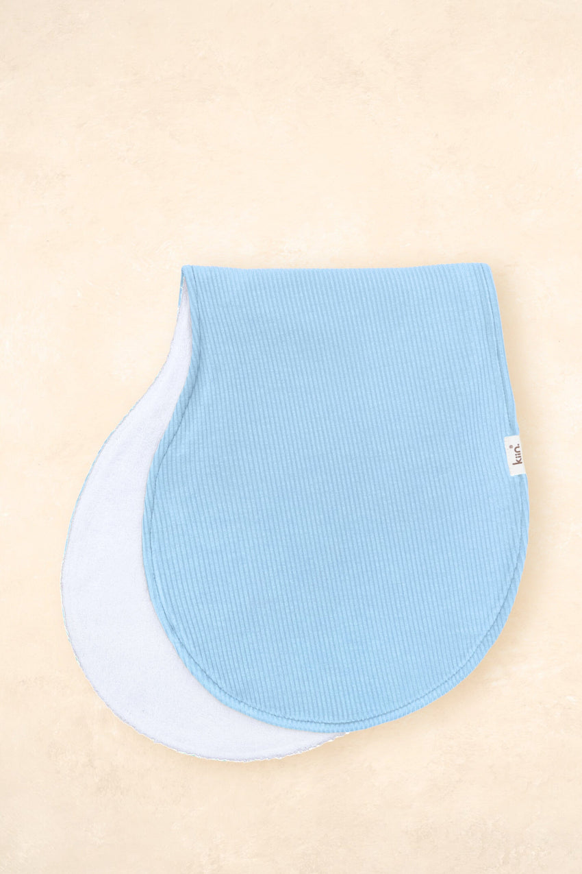 Kiin Burp Cloth Bamboo Rib, Pastel Blue