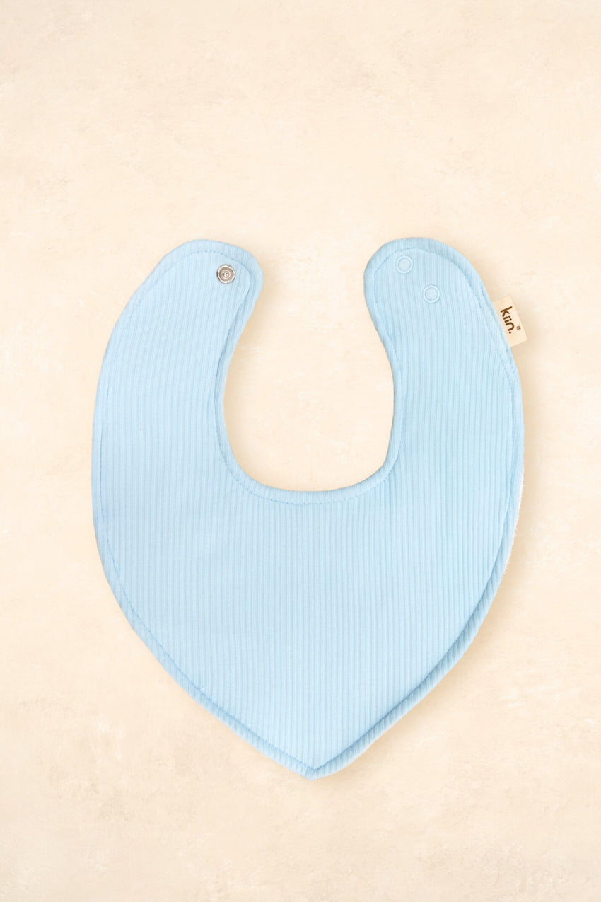 Kiin Dribble Bib Bamboo Rib, Pastel Blue
