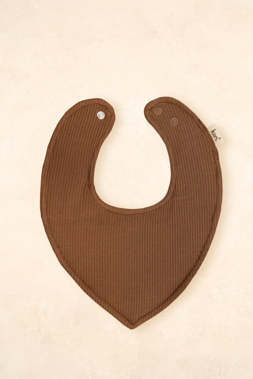 Kiin Dribble Bib Bamboo Rib, Chocolate
