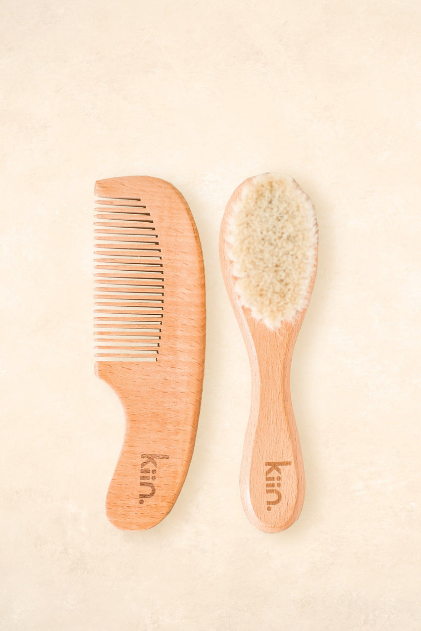 Kiin Wooden Baby Brush + Comb Set