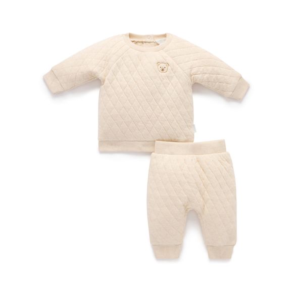 Purebaby Quilted Track Set - Wheat Melange