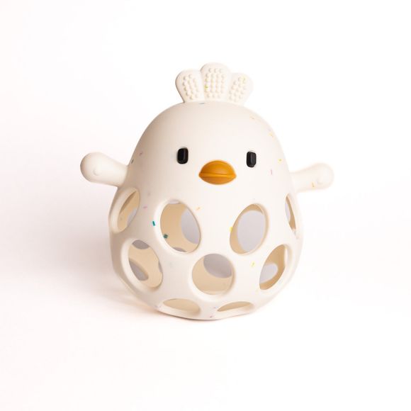 Soothe & Feed Mia the Chick Silicone Teether Toy - Speckle
