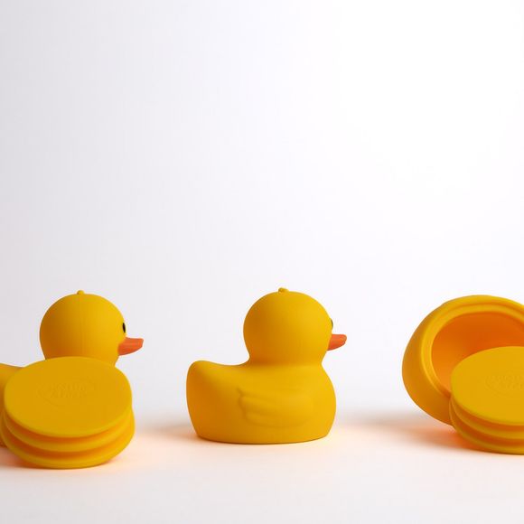 Soothe & Feed Silicone Duck Bath Toy Set - Yellow