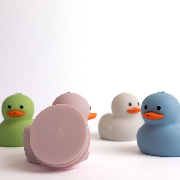 Soothe & Feed Silicone Duck Bath Toy Set - Pastel