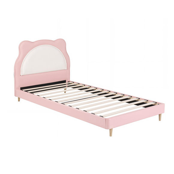Artiss Upholstered King Single Bed Frame - Pink, Animal