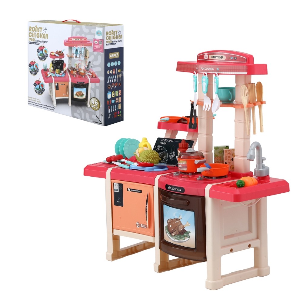 Keezi Kitchen Pretend Play Set with Sound and Light Function