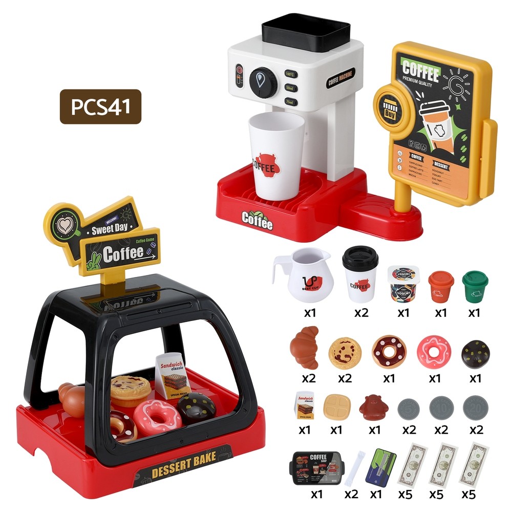 Keezi Coffee Shop with Coffee Maker Play Set