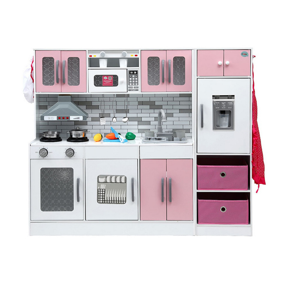 Keezi 2-piece Wooden Kitchen Playset, Pink