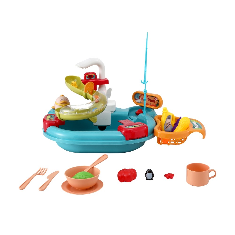 Keezi Kitchen Sink with Faucet Playset