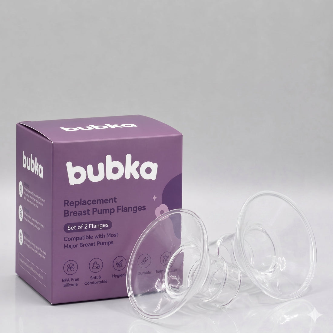Bubka Universal Breast Pump Flanges, 2 x 17mm