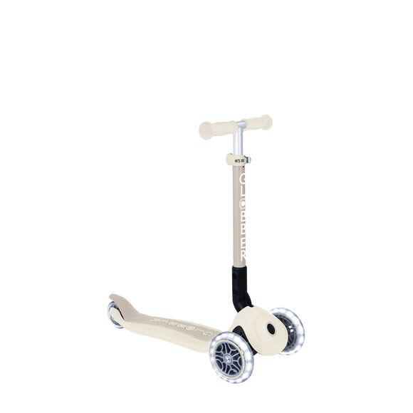 Globber ECOLOGIC JUNIOR Foldable Scooter with Lights - Coconut