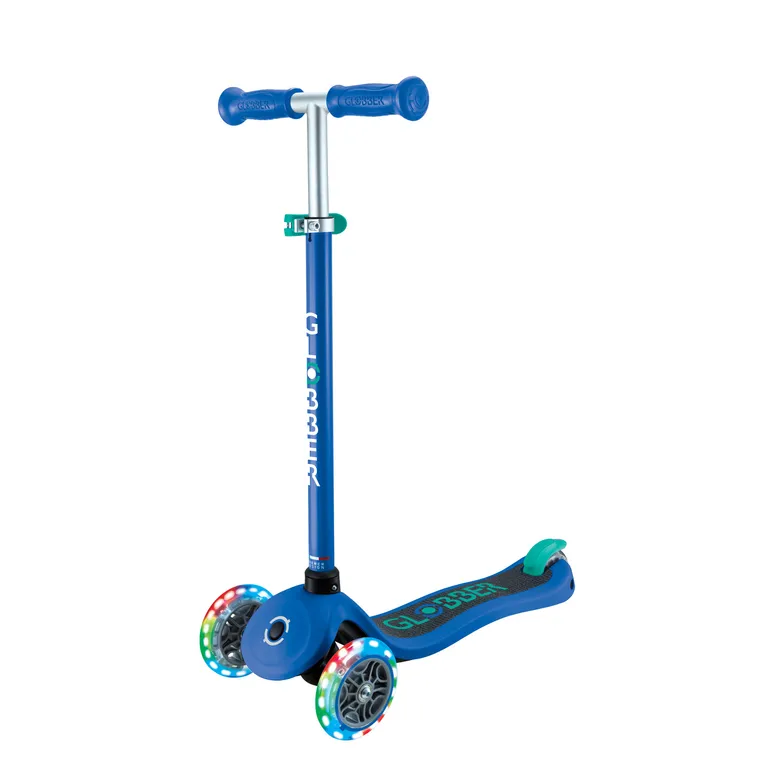 Globber Primo Lights Scooter - Blue/Green
