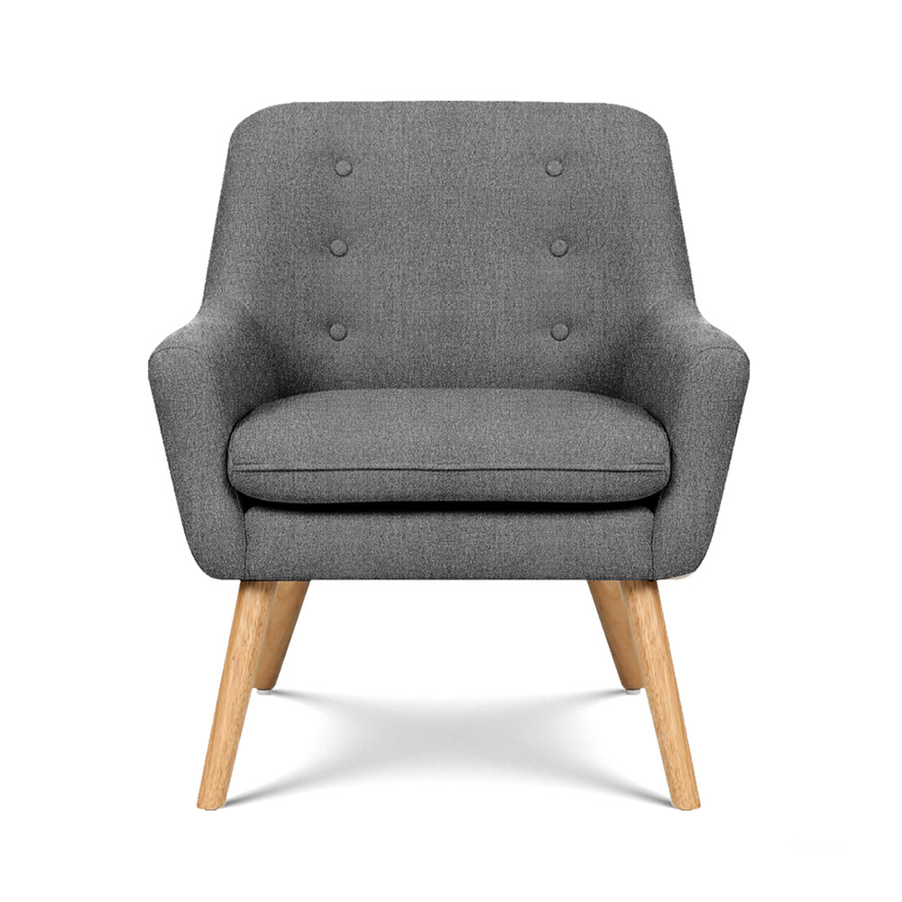 Artiss Anne Lounge Chair, Grey, 2pc
