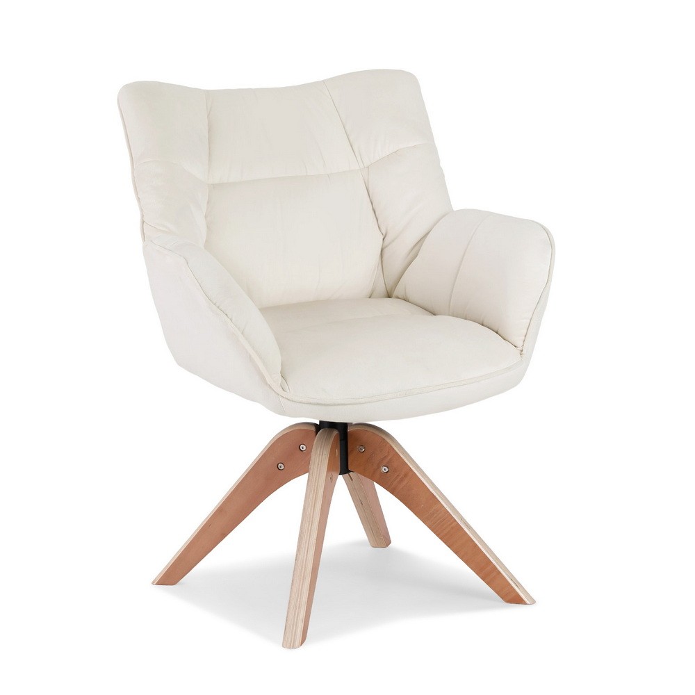 Artiss Nursing Swivel Chair, Velvet White