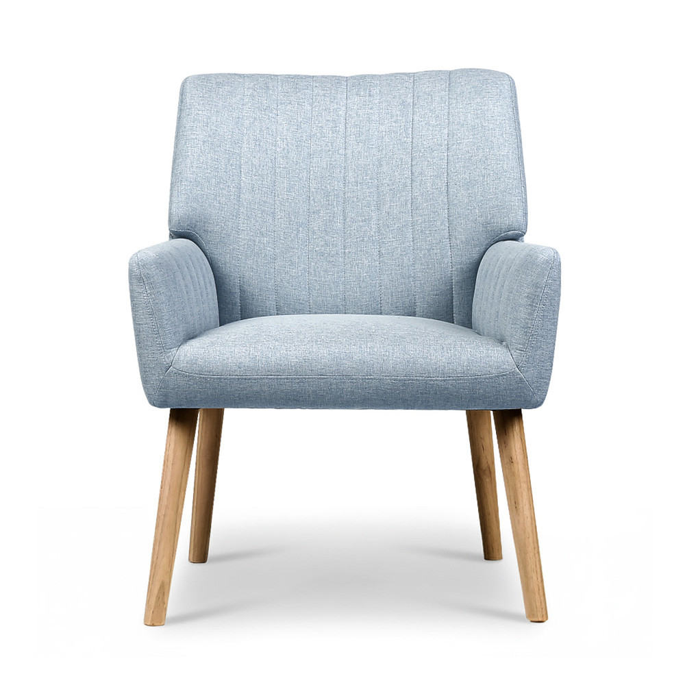Artiss Fabric Armchair, Blue Grey, 2pc