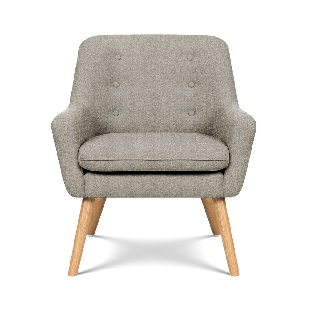 Artiss Anne Lounge Accent Tub Chair, Beige, 2pc