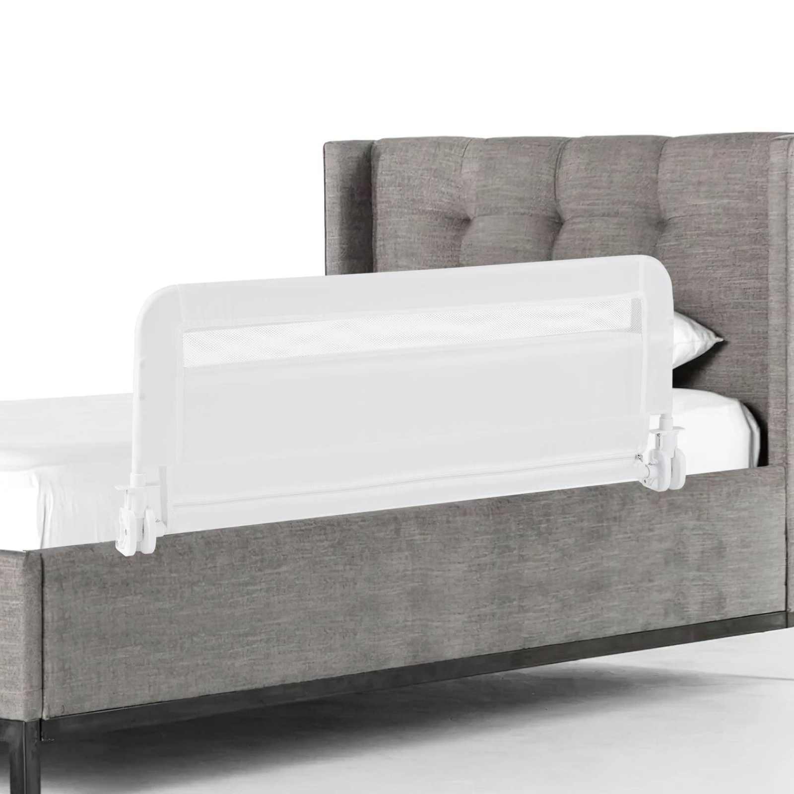 Baby Joy Baby Bed Rail with Security Strap, White