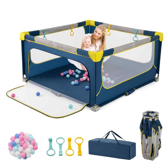 Baby Joy Foldable Playpen with 50 Ocean Balls