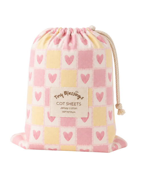 Tiny Blessings Cot Sheets, Sweethearts