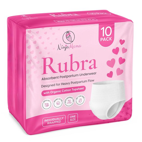 Ninja Mama Rubra Absorbent Postpartum Underwear – Pack of 10