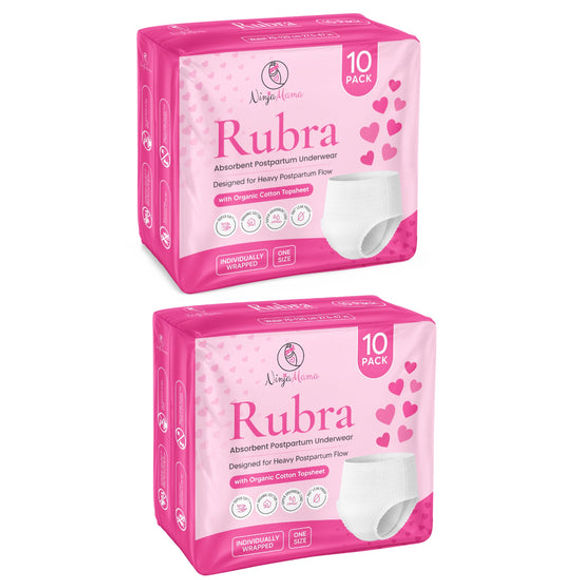 Ninja Mama Rubra Absorbent Postpartum Underwear – 2 x Packs of 10