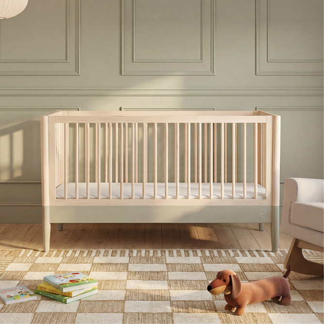 Gaia Baby Nursery Eos Cot Bed, Beige & Desert Sage