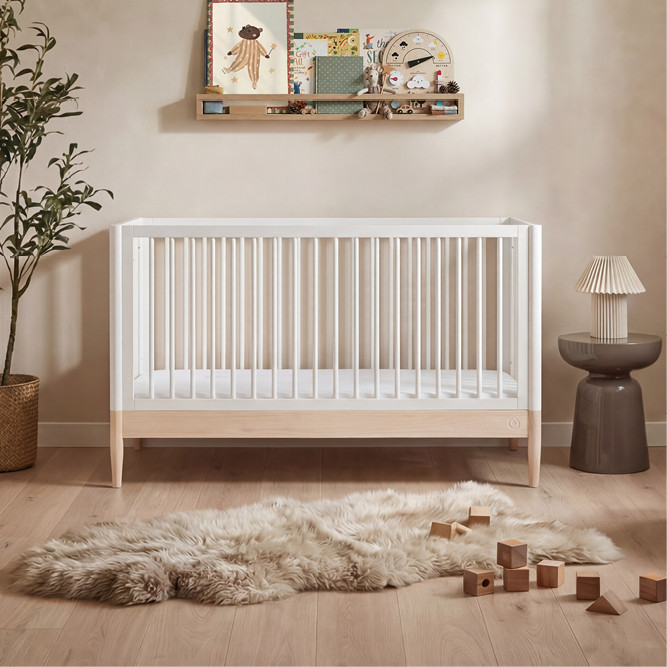 Gaia Baby Nursery Eos Cot Bed, White & Natural