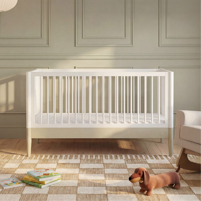 Gaia Baby Nursery Eos Cot Bed, White & Desert Sage