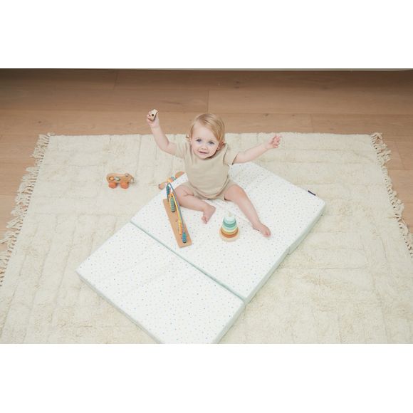 Clevamama Travel Cot Comfort Bundle - ClevaFoam 3-in-1 Travel Cot Mattress + 2 Pack Jersey Cotton Fitted Sheets