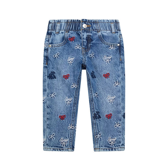 GUESS Blue Embroidered Denim Pants (2-7)