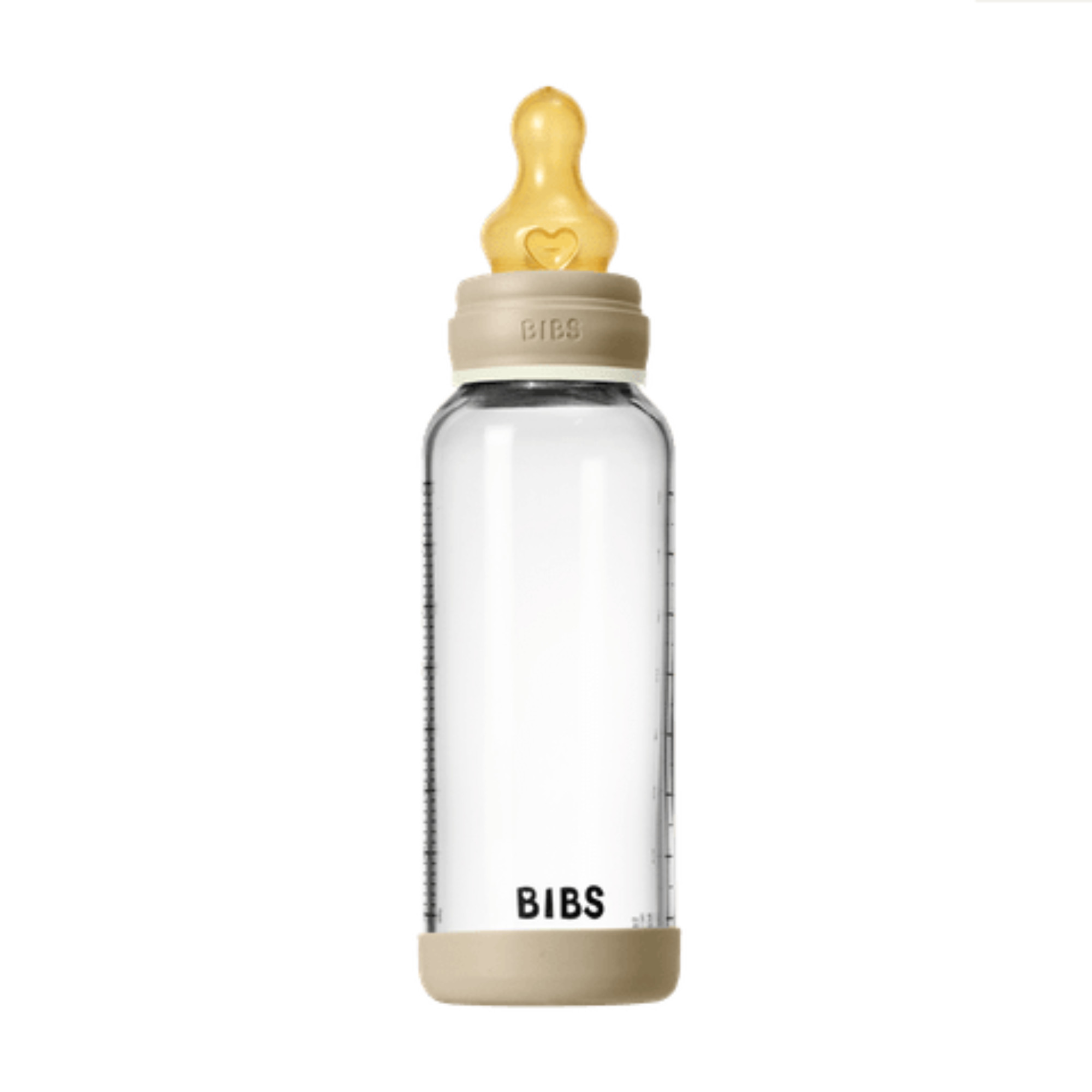 Bibs Glow Latex Glass Bottle Complete Set, Beige, 240ml