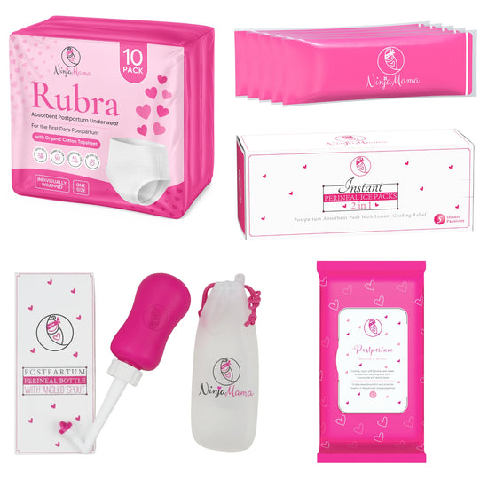 Ninja Mama Stage 1 Postpartum Recovery Bundle Hospital Bag Essentials
