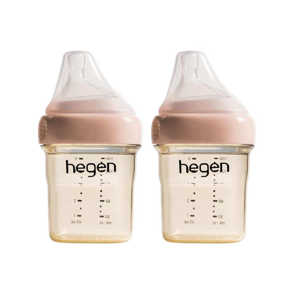 Hegen PCTO 150ml Feeding Bottle PPSU, 2-Pack with 2 x Slow Flow Teat, Pink