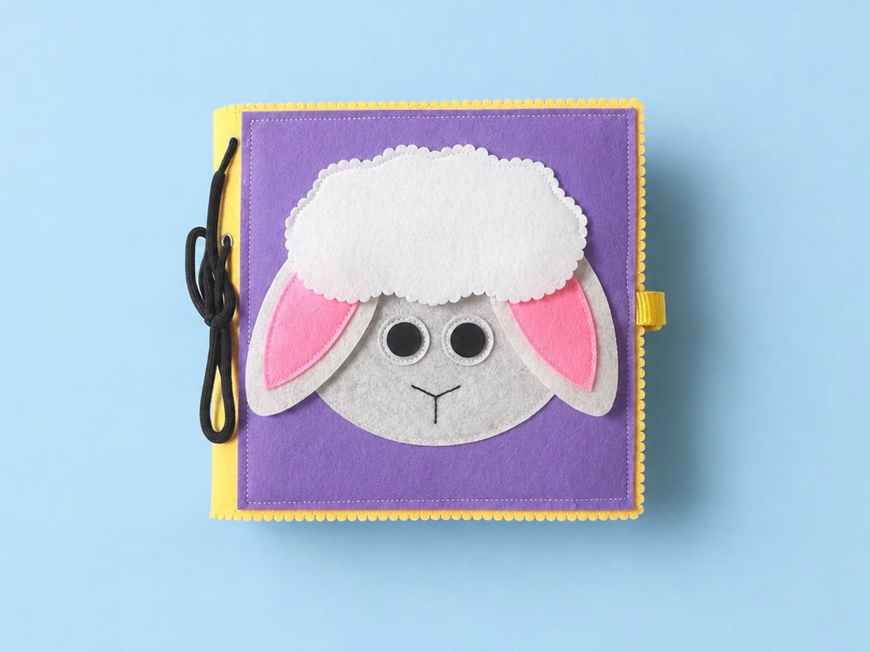 Wondertivity Little Lamb, Nursery Rhyme Busy Book, Gift Little Lamb Book + Drawstring Bag