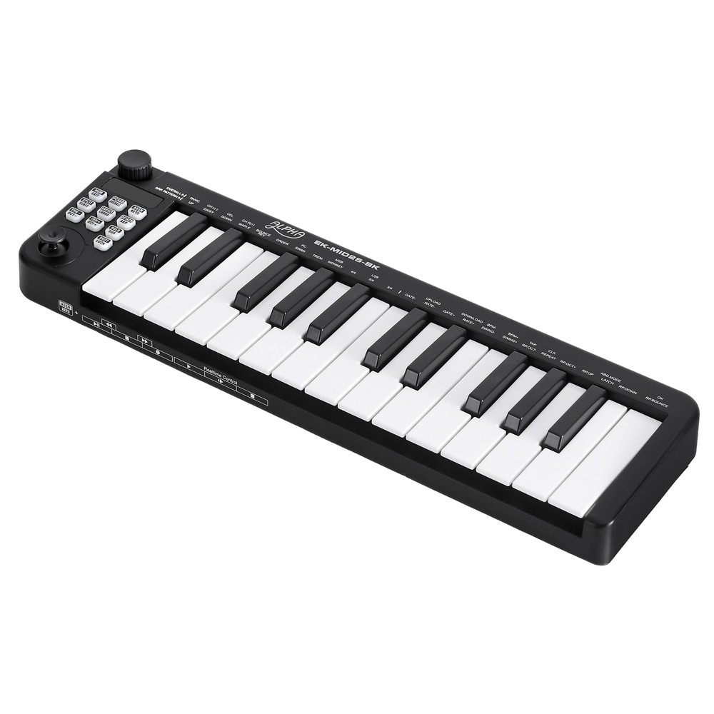 Alpha 25-Key USB MIDI Keyboard Controller for Laptop & Music Production, Black