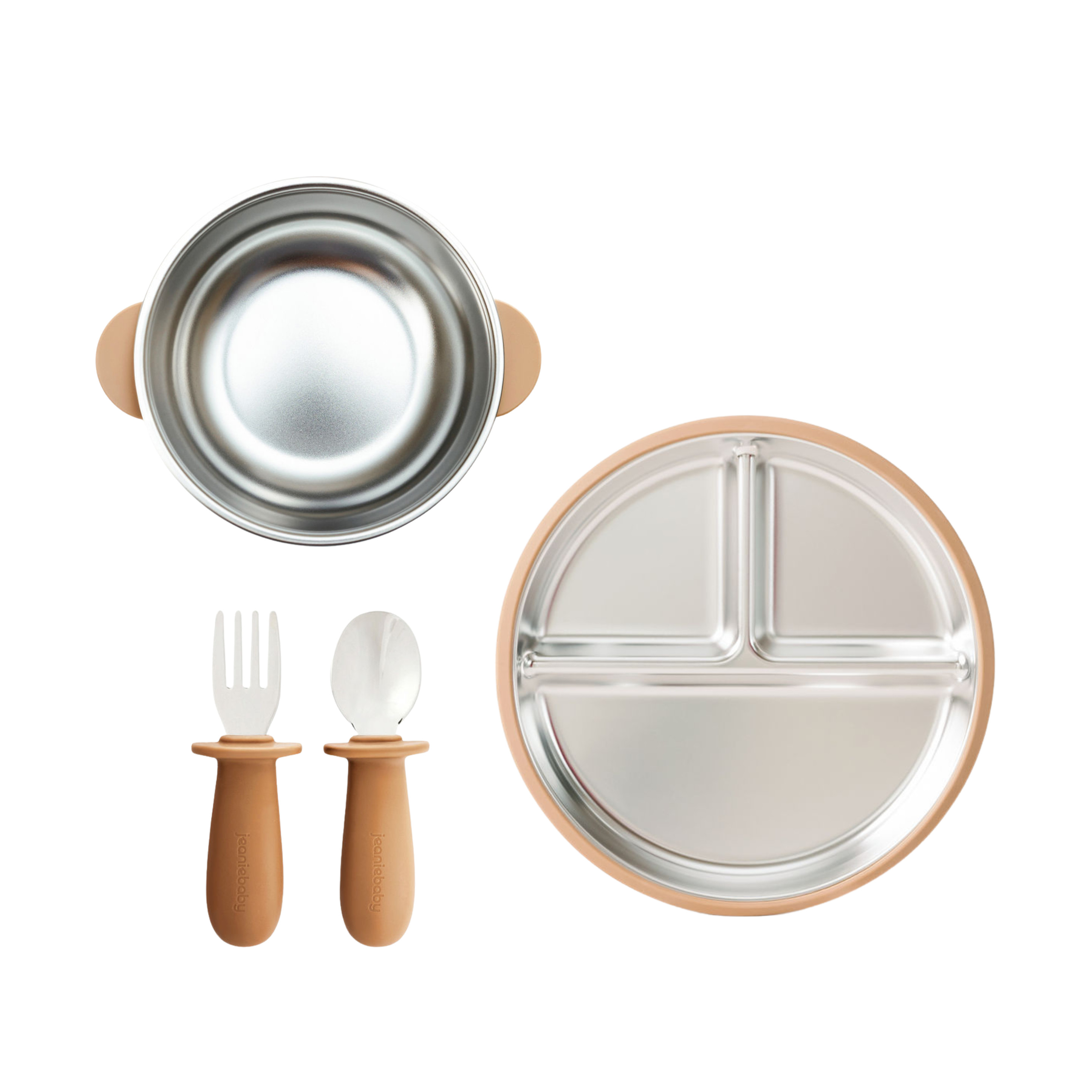 Jeanie Baby, Just Eats Bundle, Brown, Sectioned Plate