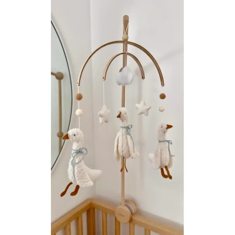 Roomi and Me Three Little Ducks Mobile with Wooden Stand - Blue