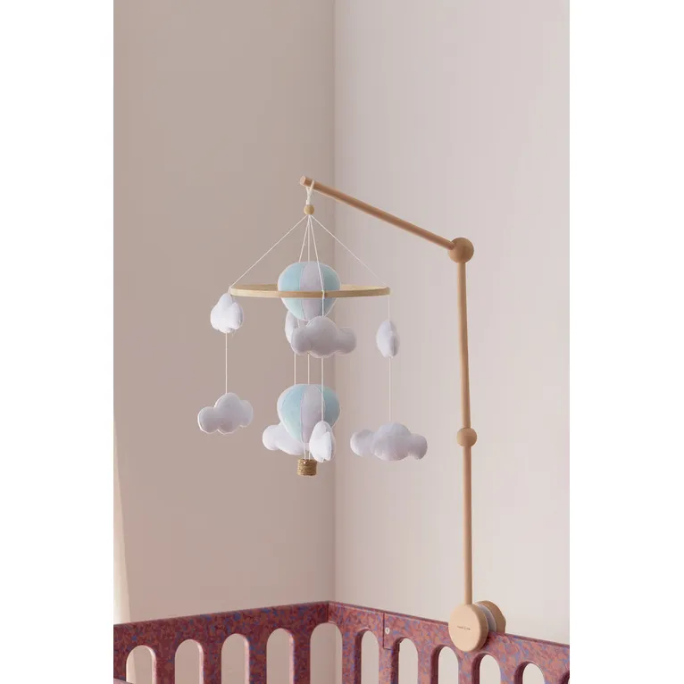 Roomi Into The Clouds Mobile with Wooden Stand - Blue