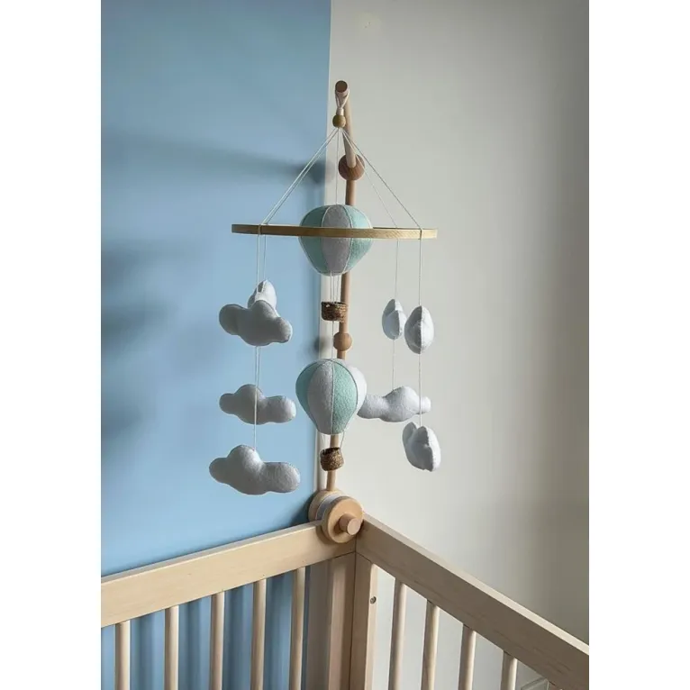 Roomi Into The Clouds Mobile with Wooden Stand - Blue