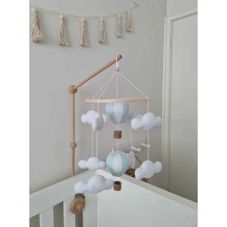 Roomi Into The Clouds Mobile with Wooden Stand - Blue