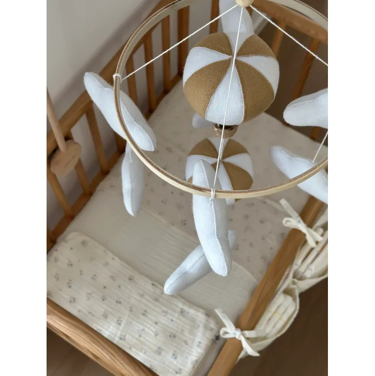 Roomi Into The Clouds Mobile with Wooden Stand - Neutral